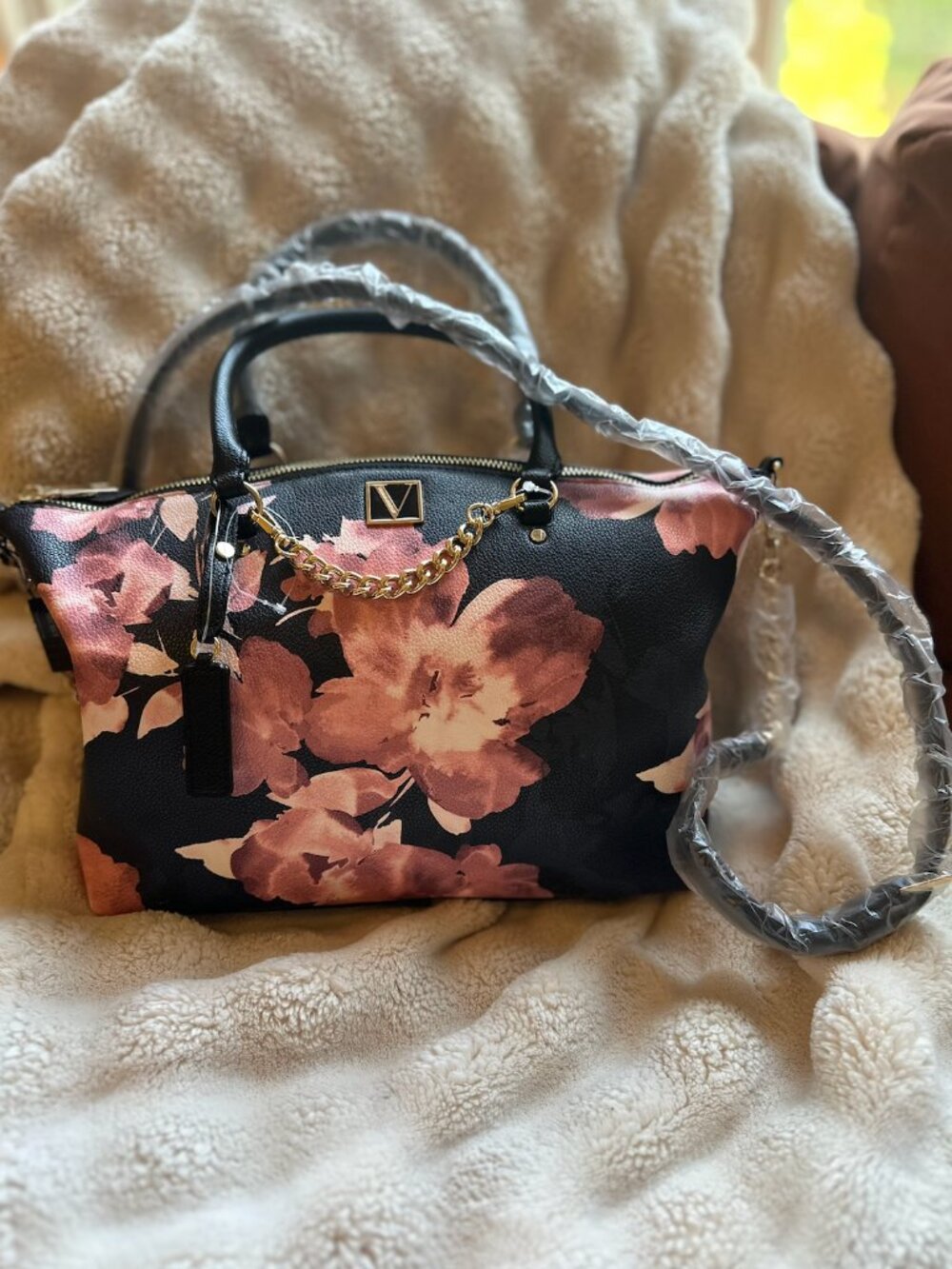 NWT Victoria's Secret - The Victoria Slouchy Satchel - Night Bloom Floral